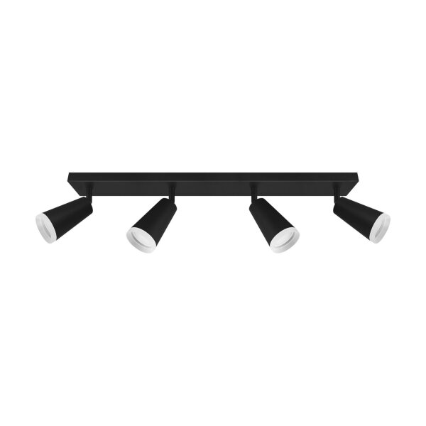 Deckenspot 4-flammig Schwarz B: 60 cm länglich schwenkbar GU10