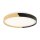 LED Deckenlampe &Oslash; 48 cm IP44 4100 K Holz-Optik Schwarz