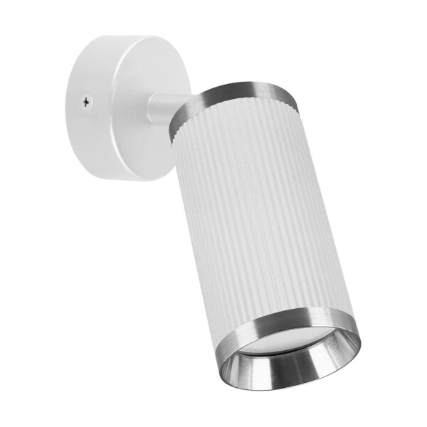 Wandleuchte schwenkbar Ø 6 cm klein GU10 Weiß Chrom