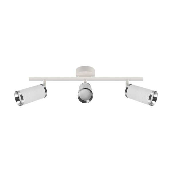 Deckenspot 3-flammig B: 46 cm Metall Weiß Chrom schwenkbar GU10