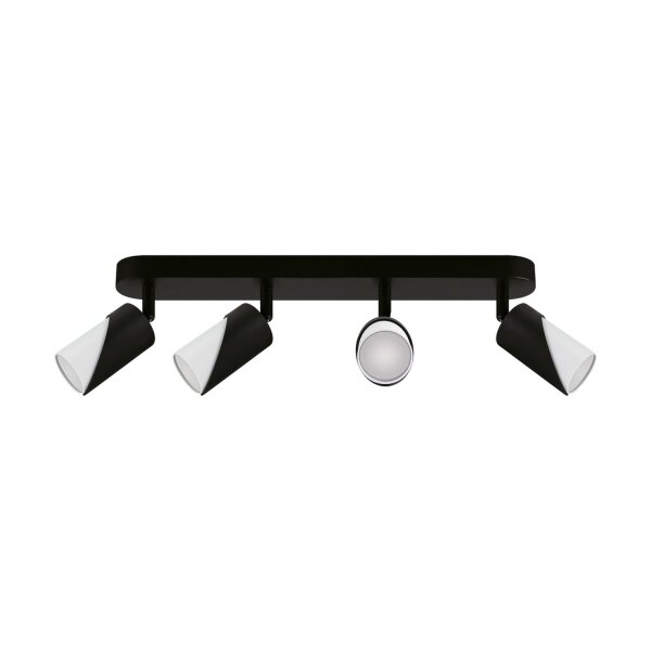 Deckenlampe GU10 59 cm lang schwenkbar 4-flammig Schwarz Weiß