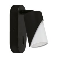 Wandlampe mit Schalter Metall GU10 schwenkbar Schwarz...