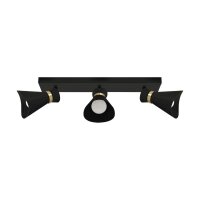 Deckenstrahler 3-flammig B: 38 cm E14 in Schwarz Gold ELINA