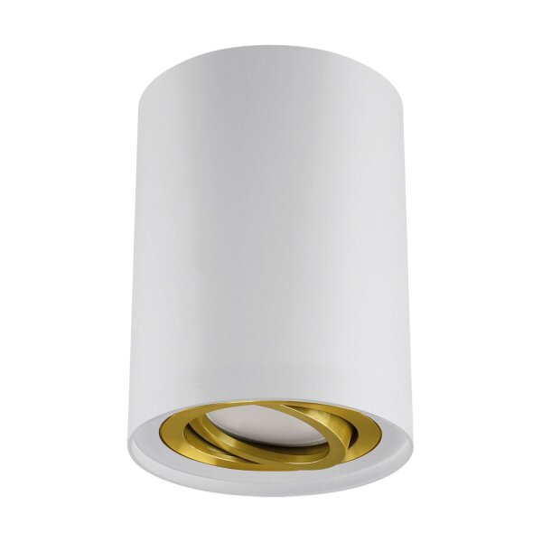 Deckenleuchte Weiß Gold GU10 Ø 9,4 cm H: 12,5 cm schwenkbar