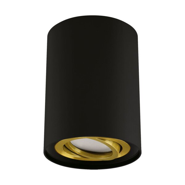 Deckenlampe Schwarz Gold Ø 9,4 cm H: 12,5 cm schwenkbar GU10