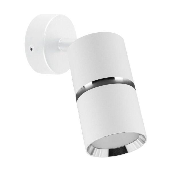 Wandspot Metall GU10 Ø 6 cm klein schwenkbar Weiß Chrom