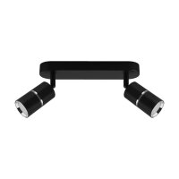 Deckenstrahler 2-flammig B: 26 cm GU10 Schwarz Chrom