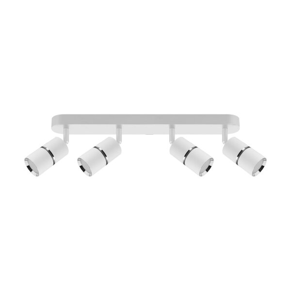 Deckenleuchte Metall 4-flammig B: 59 cm GU10Weiß Chrom