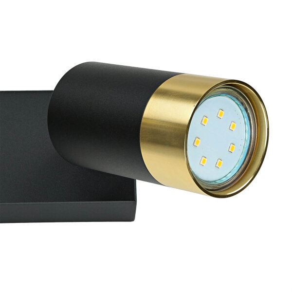 Deckenlampe 3-flammig B: 39,5 cm schwenkbar GU10 Schwarz Gold