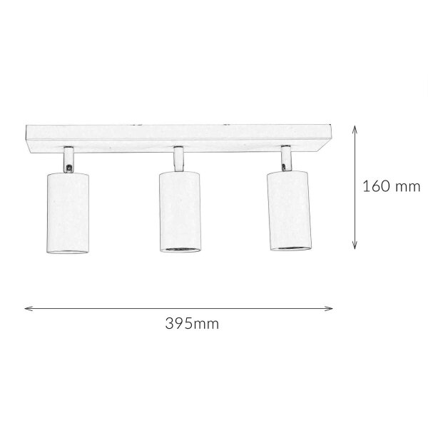 Deckenlampe 3-flammig B: 39,5 cm schwenkbar GU10 Schwarz Gold