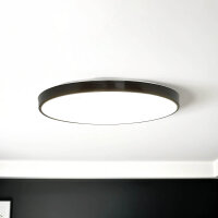 LED Deckenlampe Ø 23 cm H: 5 cm IP44 Schwarz...