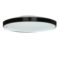 LED Deckenlampe Ø 23 cm H: 5 cm IP44 Schwarz...