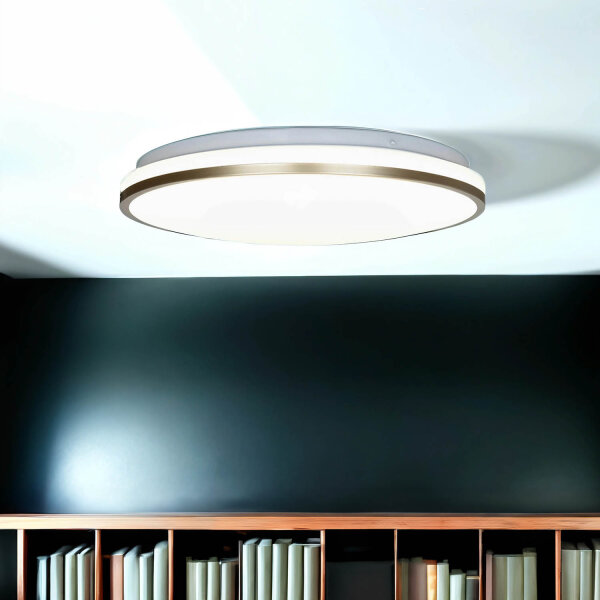 LED Deckenleuchte rund Ø 38cm 4000 K 1460 lm in Weiß Gold