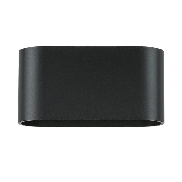 Schwarze Wandleuchte Up Down B: 16 cm H: 8 cm Aluminium G9