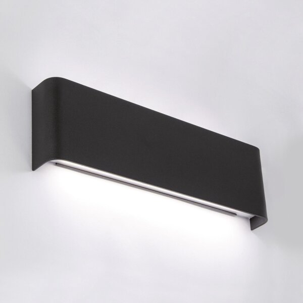 LED Wandleuchte Up Down 4200 K 810 lm Schwarz B: 31 cm Alu