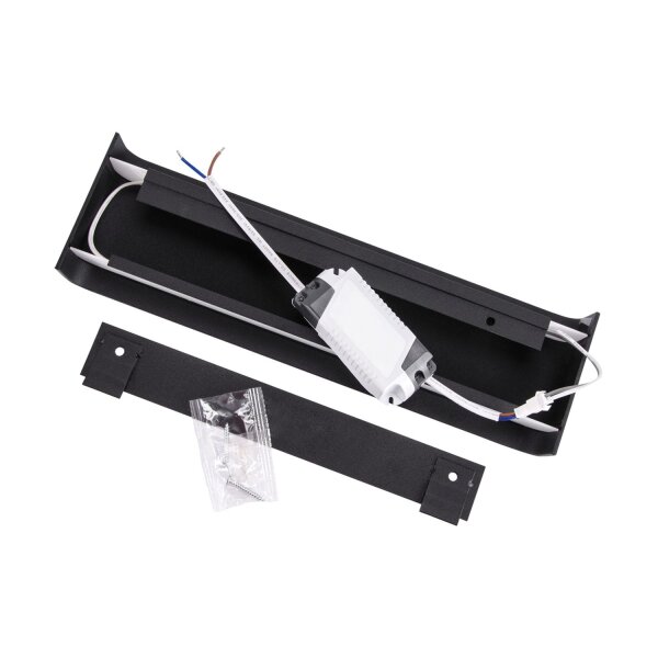 LED Wandleuchte Up Down 4200 K 810 lm Schwarz B: 31 cm Alu