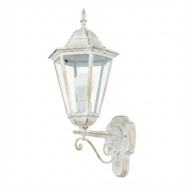 Außenwandlampe E27 IP44 H: 50,5 cm Rustikal in Weiß Gold BRISTOL