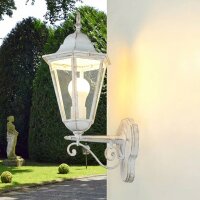 Au&szlig;enwandlampe E27 IP44 H: 50,5 cm Rustikal in Wei&szlig; Gold BRISTOL