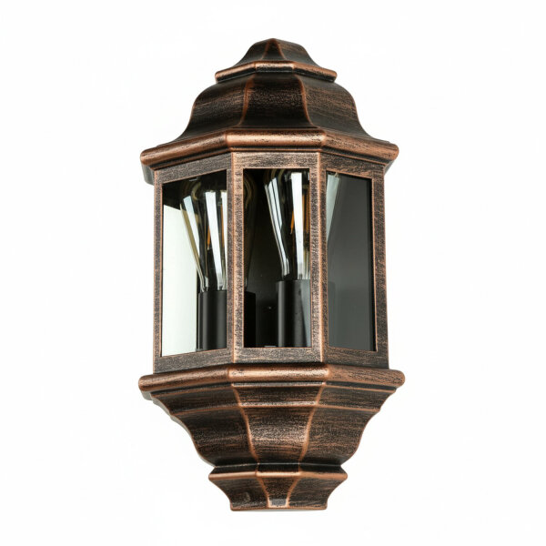 Rustikale Wandlampe Außen Kupfer Antik LIVORNO 2xE27