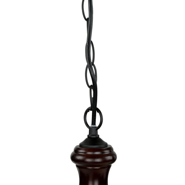 Echt-Holz Kronleuchter Metall Glas 3-flmg Landhaus
