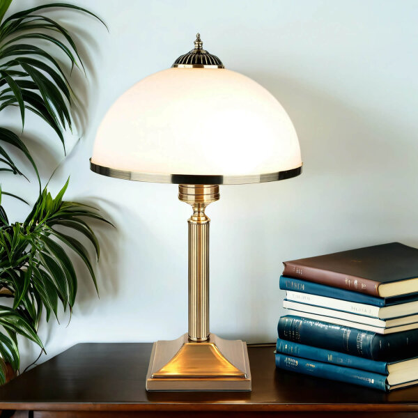 Tischleuchte MARLOW 50cm in Messing antik Jugendstil