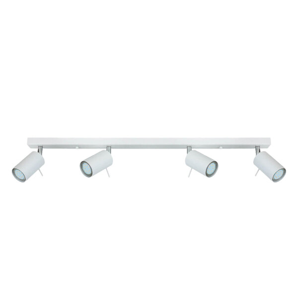 Deckenstrahler Metall 4-flammig 80 cm länglich GU10 Weiß