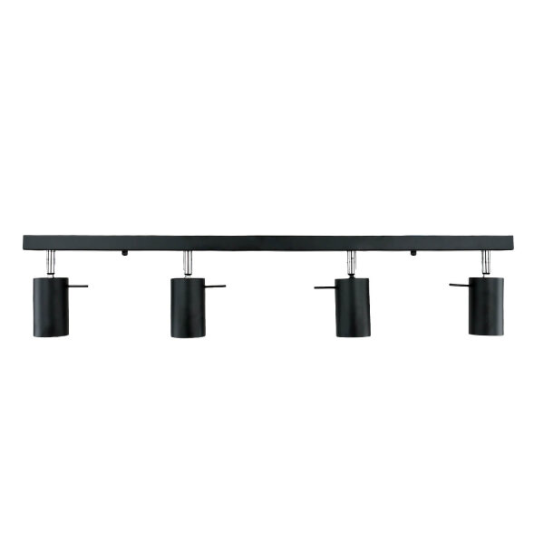 Deckenstrahler 4-flammig GU10 80 cm lang Schwarz Metall