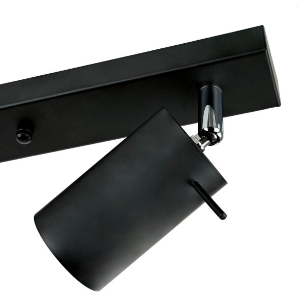 Deckenstrahler 4-flammig GU10 80 cm lang Schwarz Metall