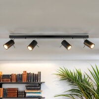 Deckenstrahler 4-flammig GU10 80 cm lang Schwarz Metall