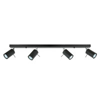 Deckenstrahler 4-flammig GU10 80 cm lang Schwarz Metall