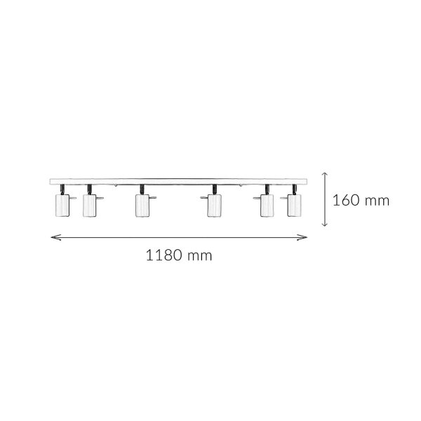 Deckenstrahler Metall 118 cm lang 6-flammig GU10 Weiß