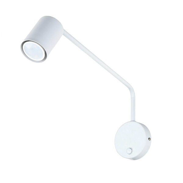 Wandlampe Weiß verstellbar Metall GU10 mit Schalter