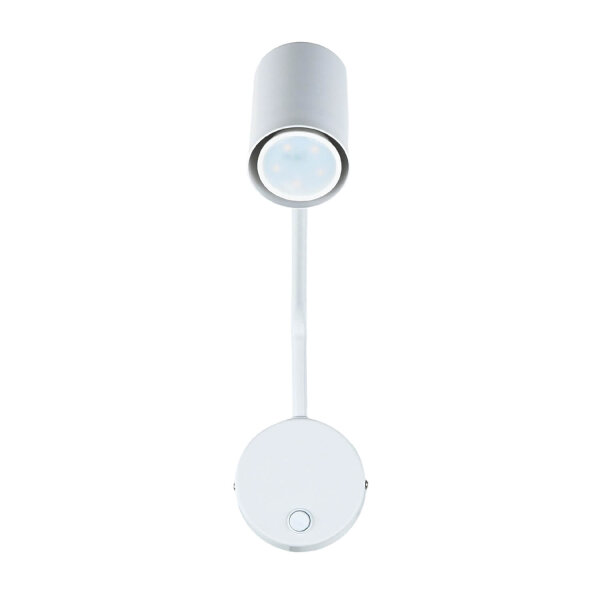 Wandlampe Weiß verstellbar Metall GU10 mit Schalter