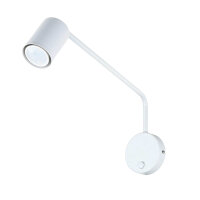 Wandlampe Weiß verstellbar Metall GU10 mit Schalter
