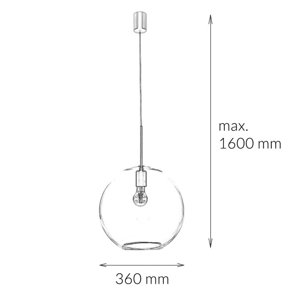 Verstellbare Pendelleuchte Glas Ø 36 cm E27 DARON