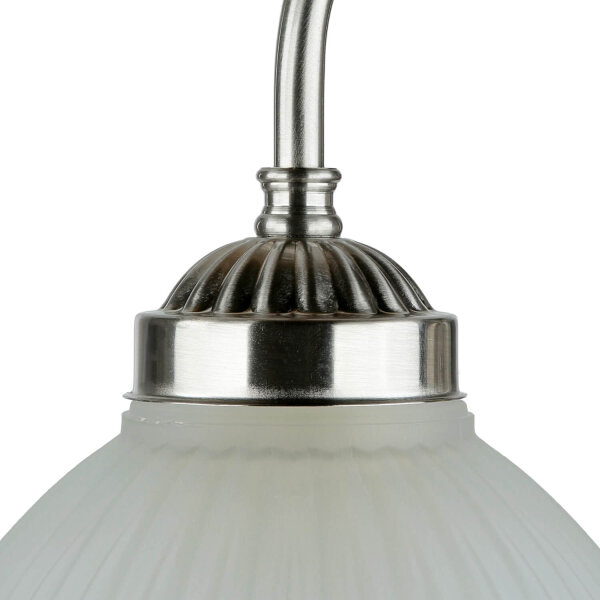 Jugendstil Wandleuchte E27 mit Glasschirm Silbern