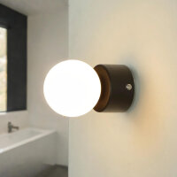 Wandlampe rund Glas Schirm IP44 Ø 6,5 cm klein...