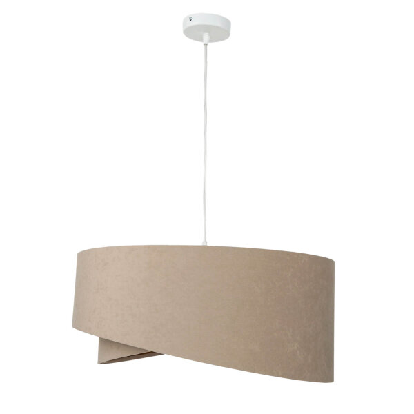 Hängelampe rund Beige Gold Ø50cm Esstisch Stoff