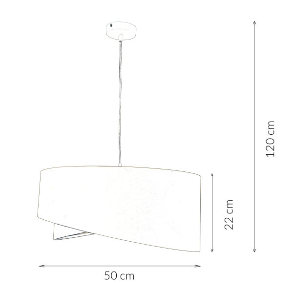 Hängelampe rund Beige Gold Ø50cm Esstisch Stoff