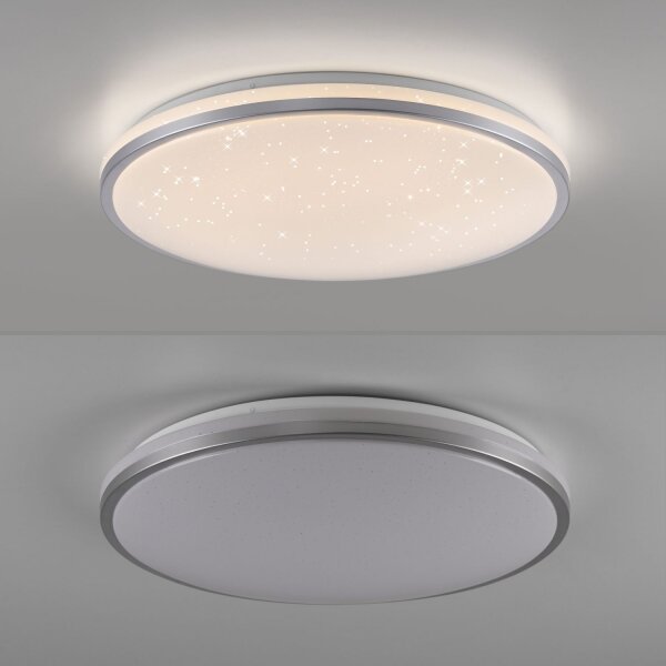 Romantische LED Deckenlampe Nachthimmel Silber dimmbar