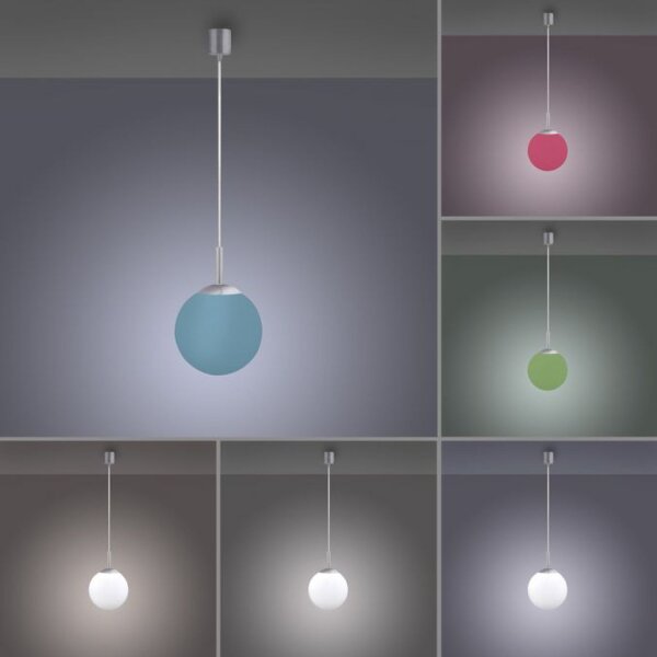 LED Hängelampe RGB Smart Home Glaskugel dimmbar Ø20 cm