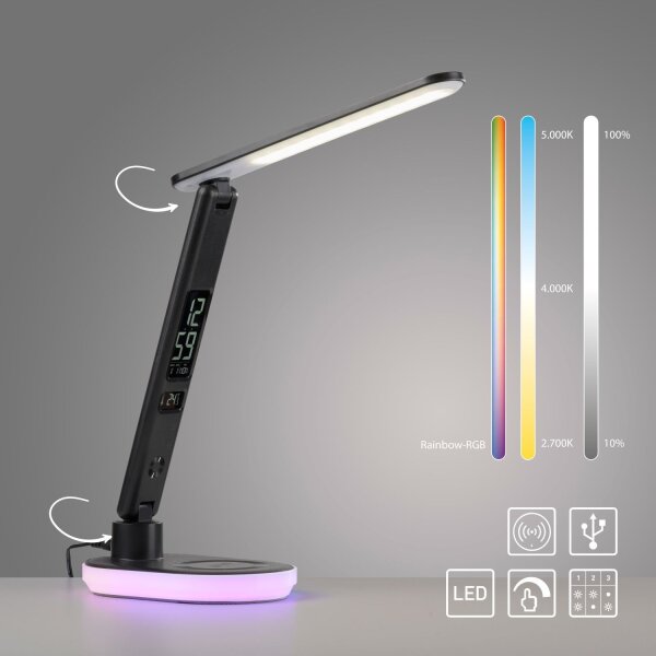 LED Tischlampe Display Dimmer Ladefunktion 54 cm 4 W
