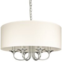 Hängelampe rund Ø 60 cm Stoff Metall Chrom...