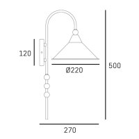 Wandlampe innen Schwarz 50 cm hoch Metall E27 JORUND