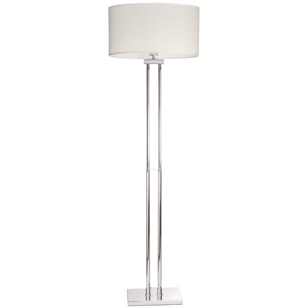 Stehlampe Stoff Metall 150 cm hoch Chrom Weiß Modern E27