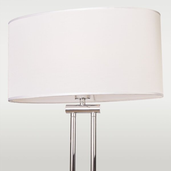 Stehlampe Stoff Metall 150 cm hoch Chrom Weiß Modern E27