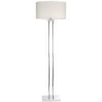 Stehlampe Stoff Metall 150 cm hoch Chrom Wei&szlig;...