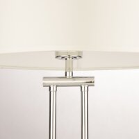 Tischlampe Stoff Metall E27 60 cm Chrom Weiß Modern