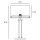 Tischlampe Stoff Metall E27 60 cm Chrom Weiß Modern