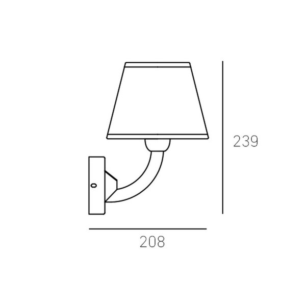 Wandlampe innen Metall Stoff 23,9 cm hoch in Gold Weiß E14